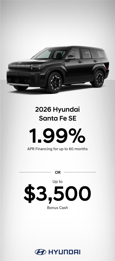 2026 Hyundai Santa Fe SE Bonus Cash or APR Offer SE | 2026-06-02 - 2026-07-07 | 2bb5656c