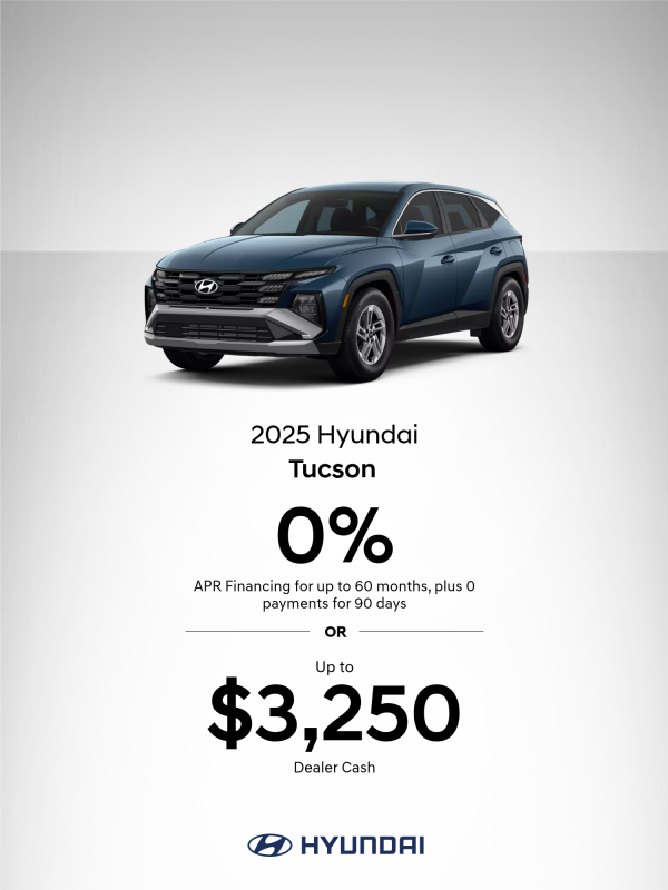 2025 Hyundai Tucson  APR or Bonus Cash Offer