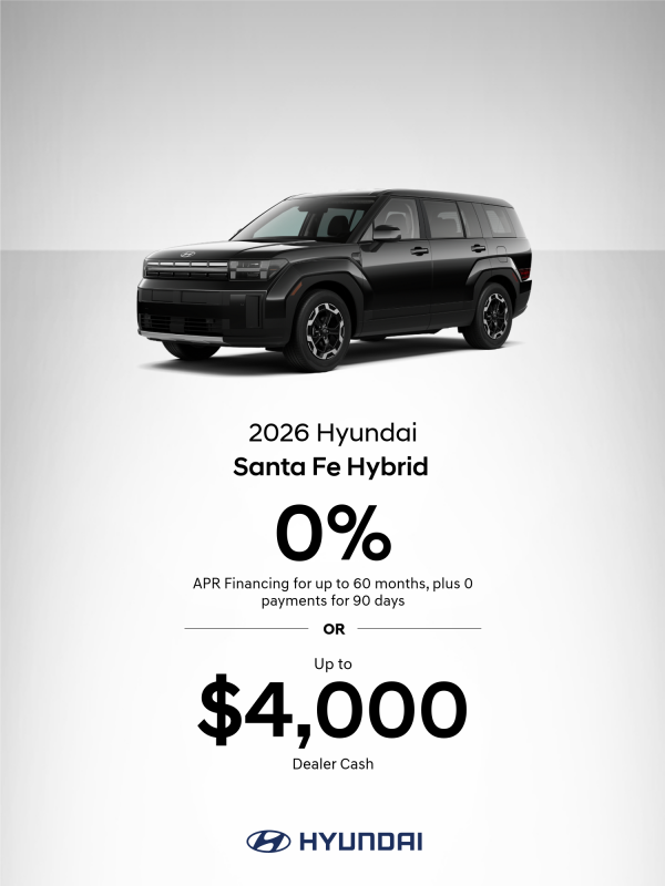 2026 Hyundai Santa Fe Hybrid  APR or Bonus Cash Offer