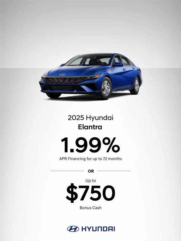 2025 Hyundai Elantra  APR or Bonus Cash Offer