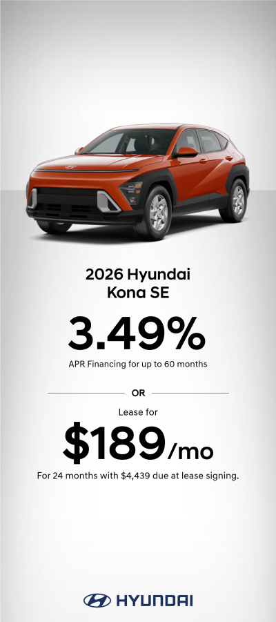 2026 Hyundai Kona SE APR or Lease Offer