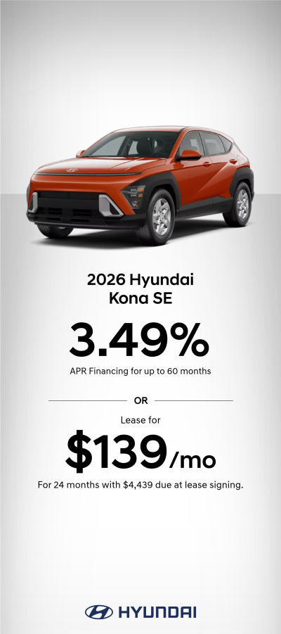 2026 Hyundai Kona SE APR or Lease Offer