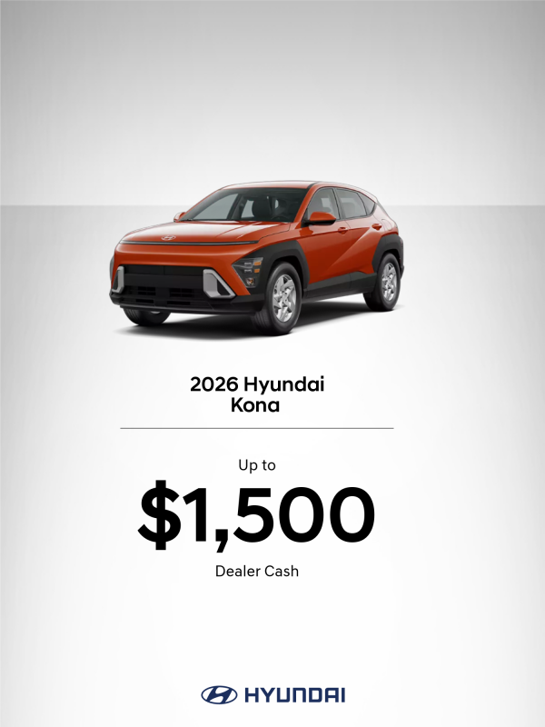 2026 Hyundai Kona  Bonus Cash Offer