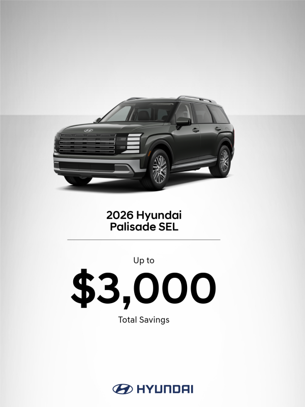 2026 Hyundai Palisade SEL Bonus Cash Offer
