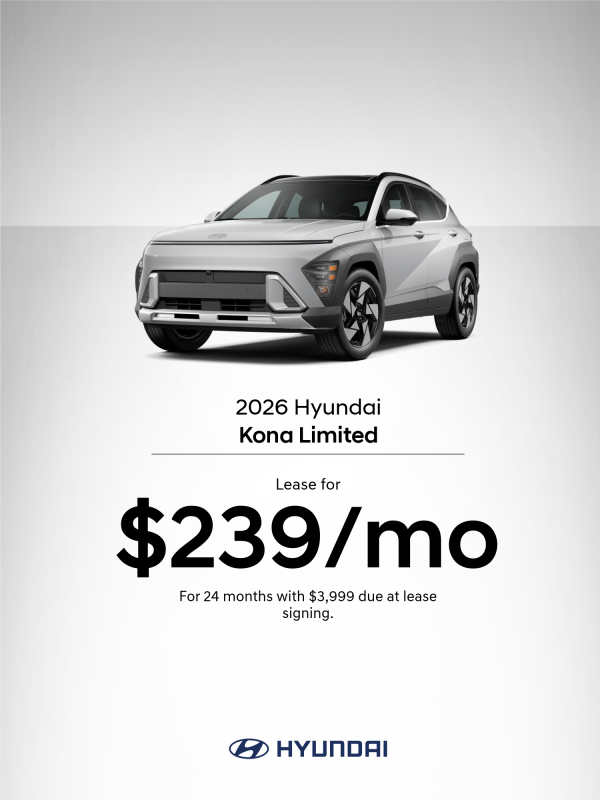 2026 Hyundai Kona Limited Lease Offer