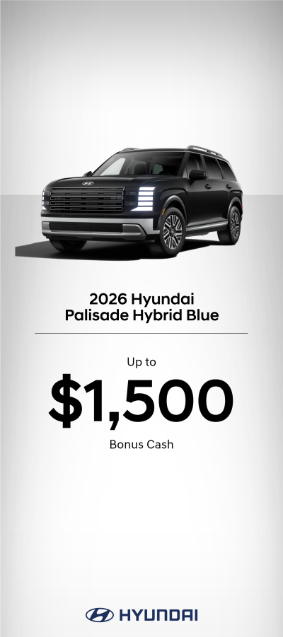 2026 Hyundai Palisade Hybrid Blue Bonus Cash Offer