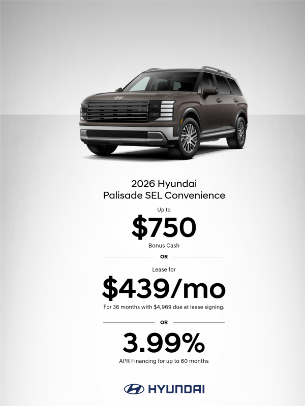 2026 Hyundai Palisade SEL Convenience APR or Lease or Bonus Cash Offer