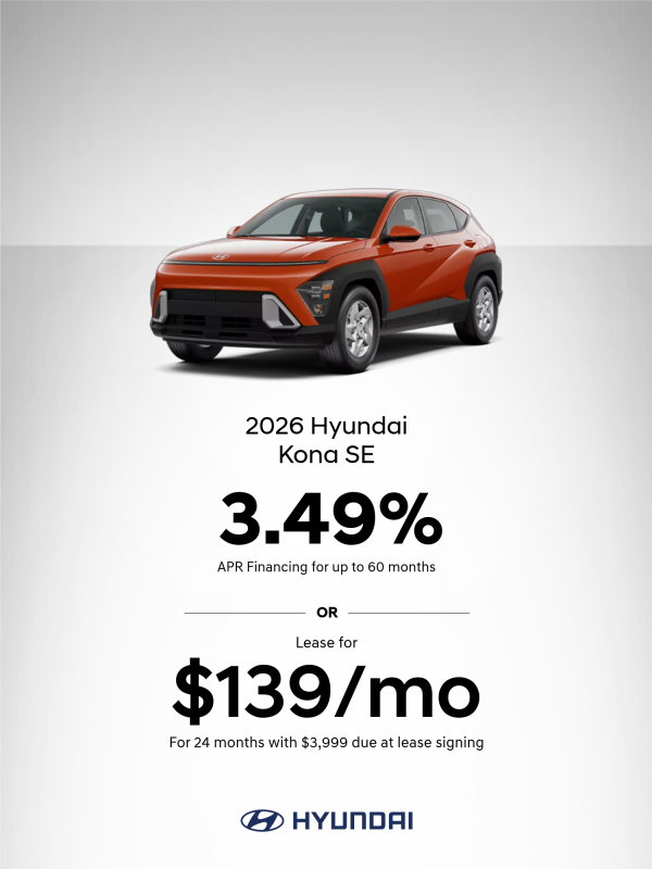 2026 Hyundai Kona SE APR or Lease Offer